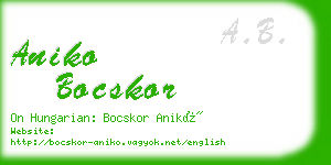 aniko bocskor business card